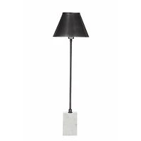 Gunmetal Gray Buffet Lamp with Marble Base