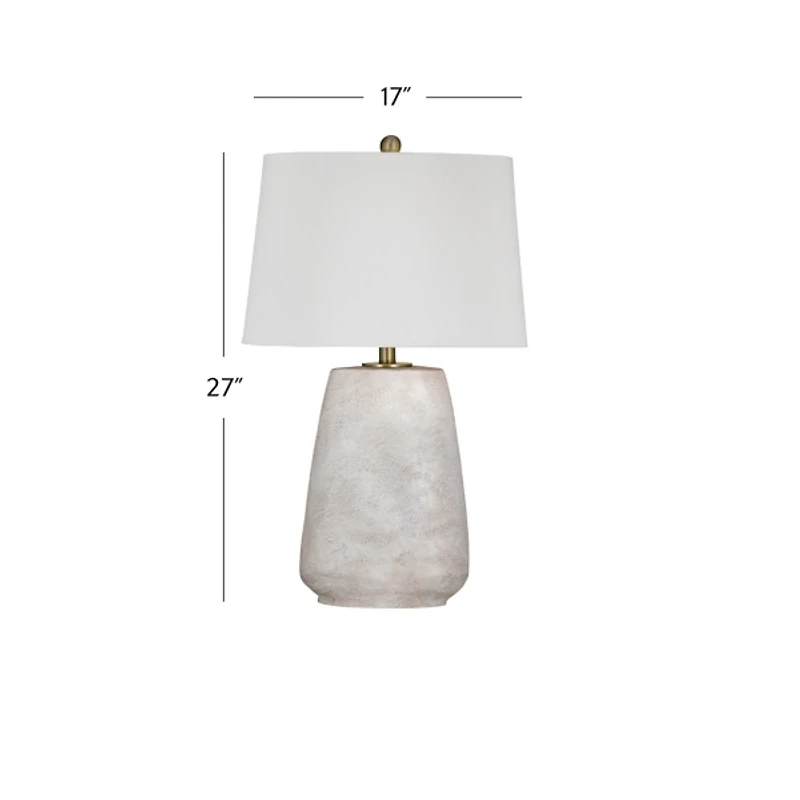 White Resin Kasi Table Lamp