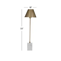 Gold Metal and Marble Buffet Lamp