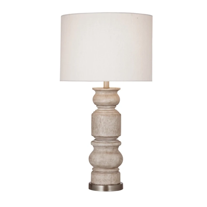 Light Brown Carved Helford Table Lamp