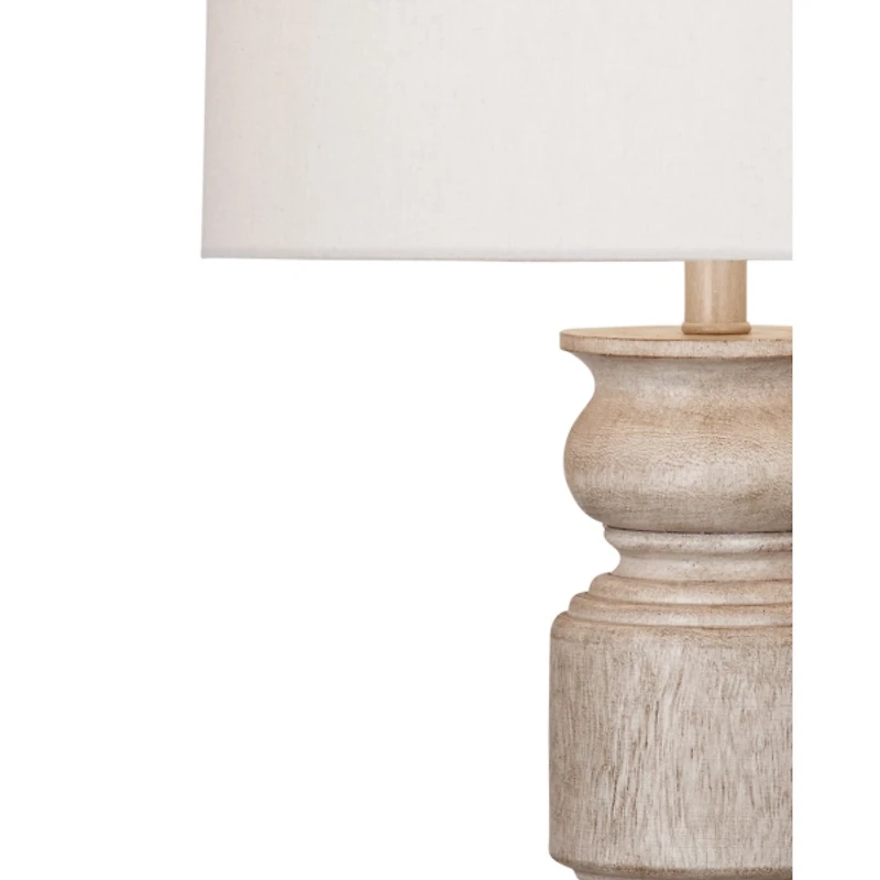Light Brown Carved Helford Table Lamp
