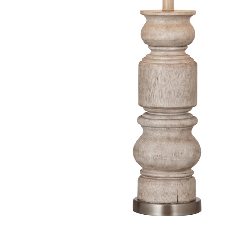 Light Brown Carved Helford Table Lamp