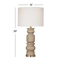 Light Brown Carved Helford Table Lamp
