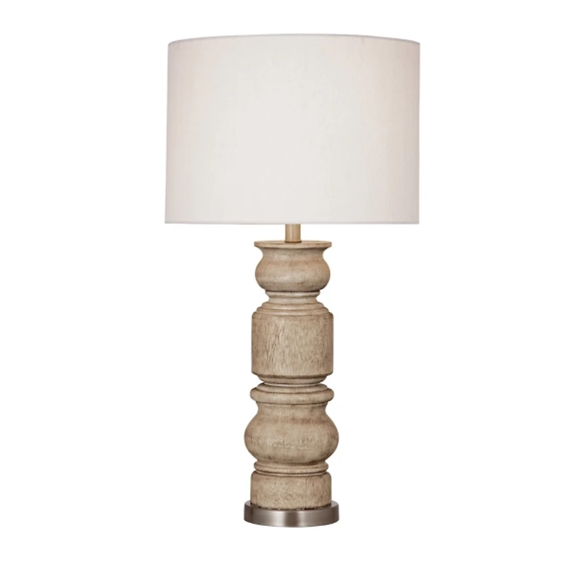 Light Brown Carved Helford Table Lamp