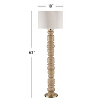 Light Brown Carved Helford Floor Lamp