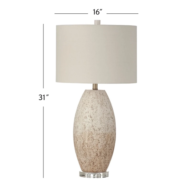 Distressed Brown & Cream Dauphin Table Lamp
