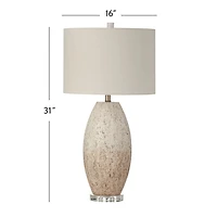 Distressed Brown & Cream Dauphin Table Lamp