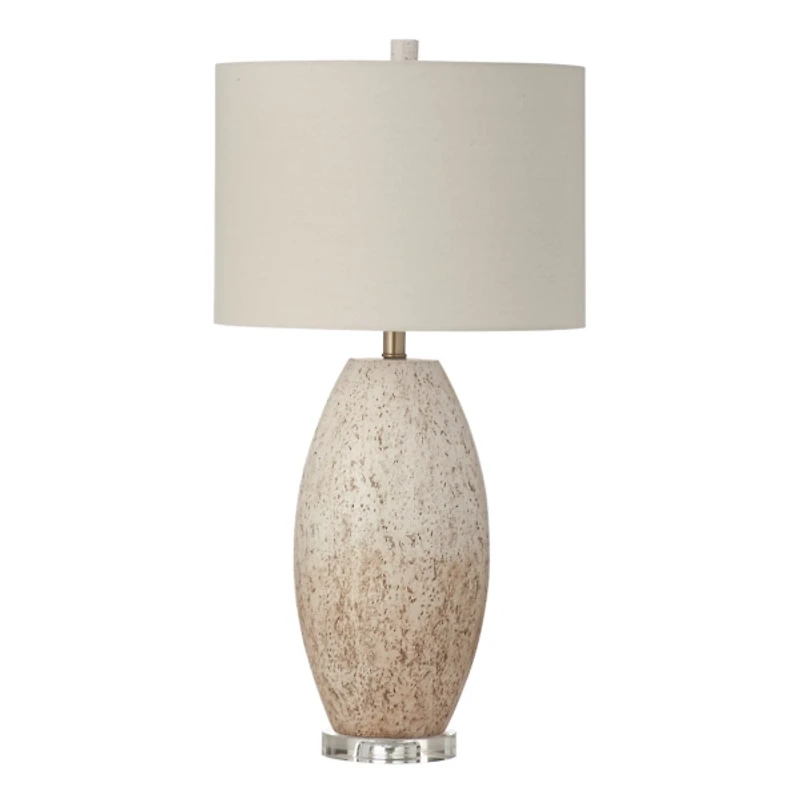 Distressed Brown & Cream Dauphin Table Lamp