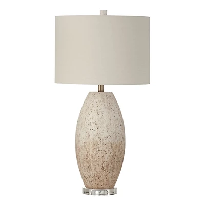 Distressed Brown & Cream Dauphin Table Lamp