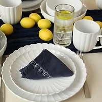 White Porcelain Petal Salad Plates, Set of 4