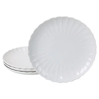 White Porcelain Petal Salad Plates, Set of 4