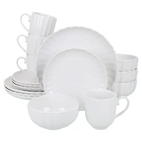 White Porcelain Petal 16-pc. Dinnerware Set