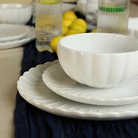 White Porcelain Petal 12-pc. Dinnerware Set