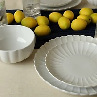 White Porcelain Petal 12-pc. Dinnerware Set