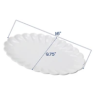 White Porcelain Petal Serving Bowl & Platter Set