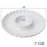 White Porcelain Petal 2-pc. Chip & Dip Platter Set