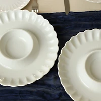 White Porcelain Petal 2-pc. Chip & Dip Platter Set