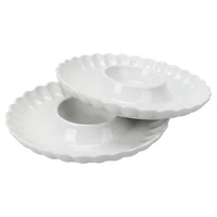 White Porcelain Petal 2-pc. Chip & Dip Platter Set