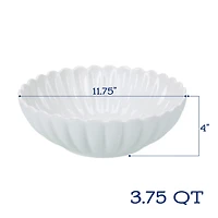 White Porcelain Petal Serving Bowls, Set of 2