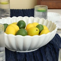 White Porcelain Petal Serving Bowls, Set of 2