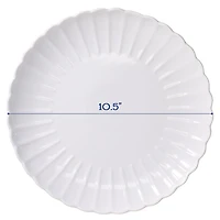 White Porcelain Petal Dinner Plates, Set of 4
