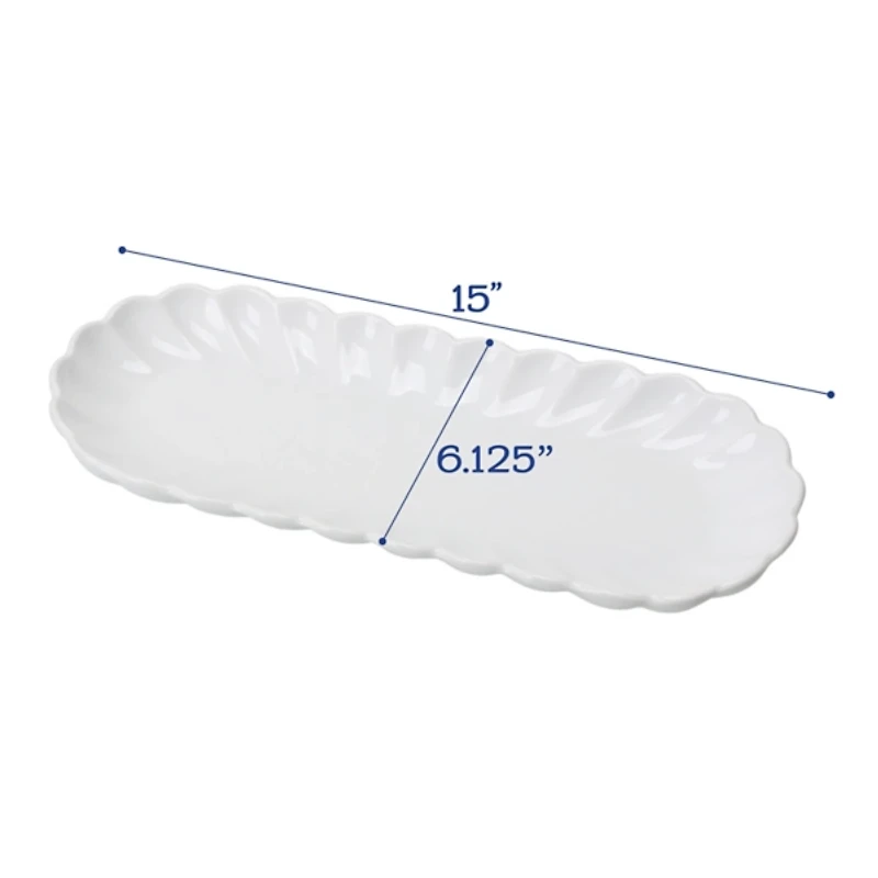 White Porcelain Petal 2-pc. Platter & Dish Set