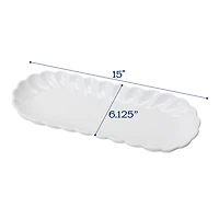 White Porcelain Petal 2-pc. Platter & Dish Set