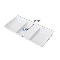 White Porcelain Petal 2-pc. Platter & Dish Set