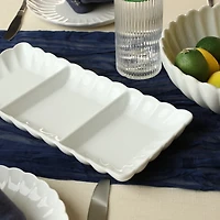 White Porcelain Petal 2-pc. Platter & Dish Set