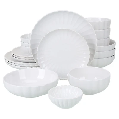 White Porcelain Petal 20-pc. Dinnerware Set