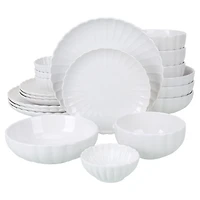 White Porcelain Petal 20-pc. Dinnerware Set