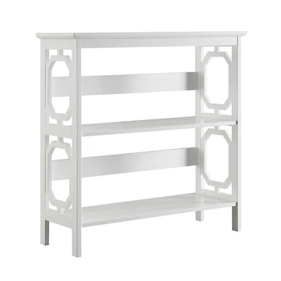 White Geometric 3-Tier Bookcase