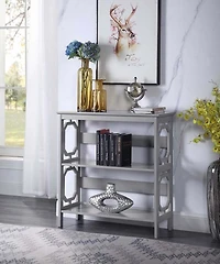 Gray Geometric 3-Tier Bookcase