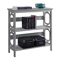 Gray Geometric 3-Tier Bookcase