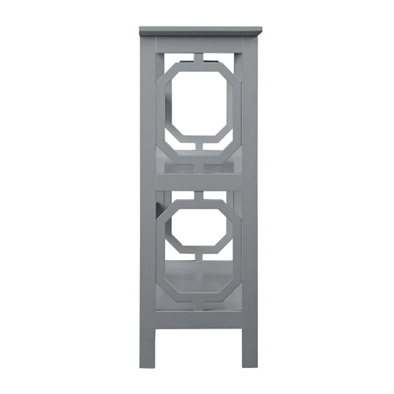 Gray Geometric 3-Tier Bookcase