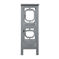 Gray Geometric 3-Tier Bookcase