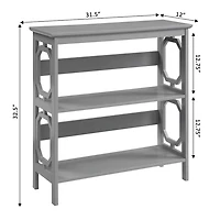 Gray Geometric 3-Tier Bookcase