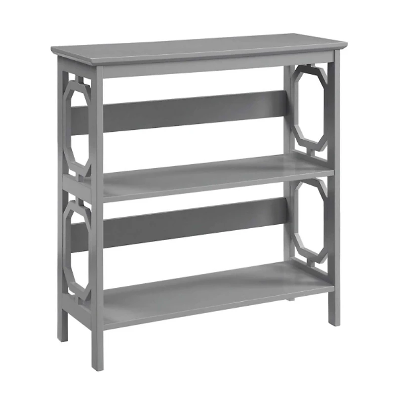 Gray Geometric 3-Tier Bookcase