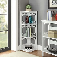 Geometric 3-Tier Corner Bookcase