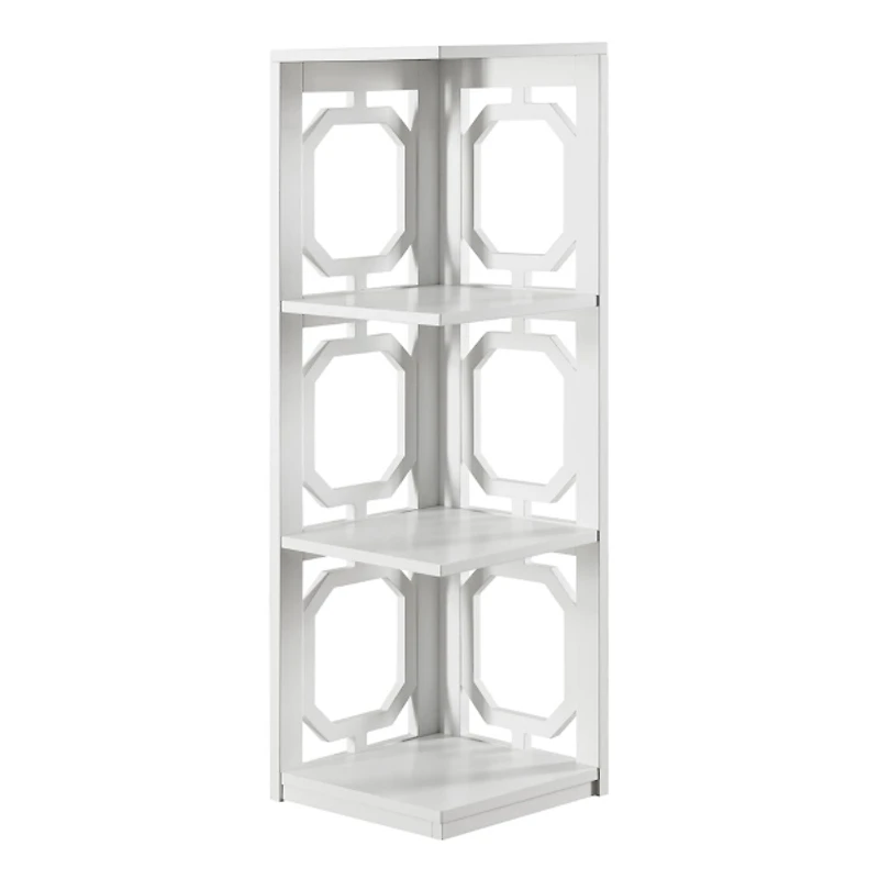 Geometric 3-Tier Corner Bookcase