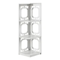 Geometric 3-Tier Corner Bookcase