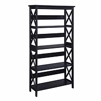 Black 5-Tier Oxford Bookcase