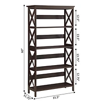 Espresso 5-Tier Oxford Bookcase