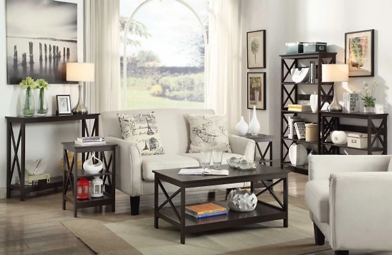 Espresso 5-Tier Oxford Bookcase