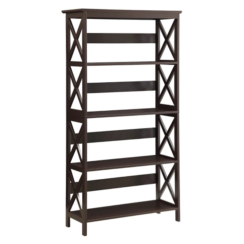 Espresso 5-Tier Oxford Bookcase