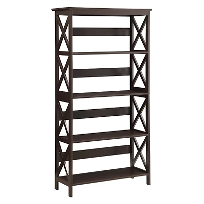 Espresso 5-Tier Oxford Bookcase