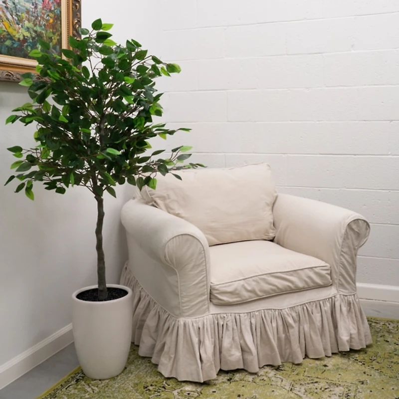 5 ft. Tree in White Ceramic Pot