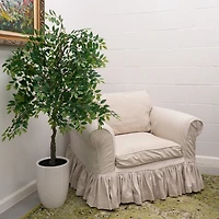 5 ft. Willow Tree in White Ceramic Pot