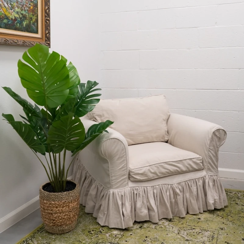 Monstera Plant in Handwoven Basket