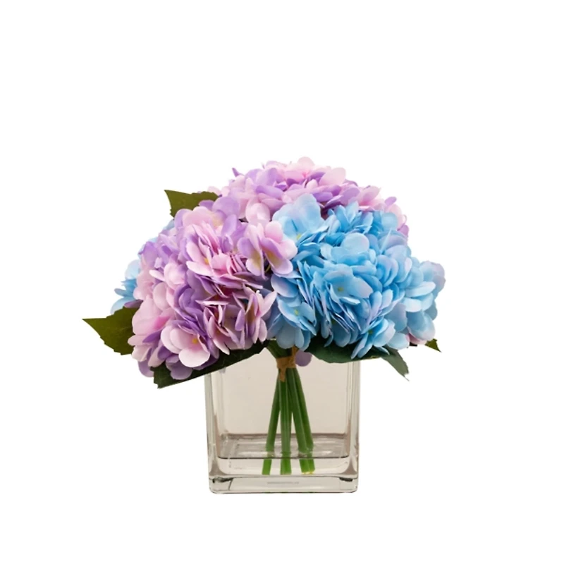 Blue and Purple Hydrangea Arrangement